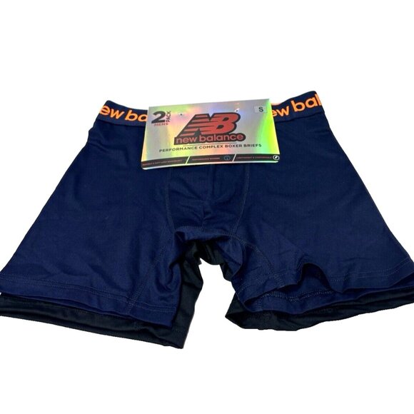 Mens New Balance Boxers Briefs 2 Pack Performance Complex Waistband, Small, New - Picture 1 of 8